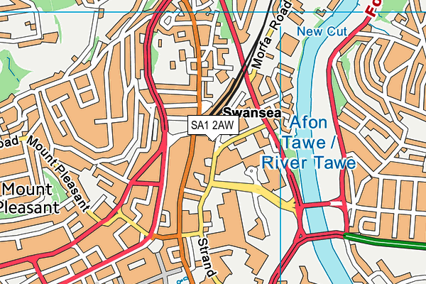SA1 2AW map - OS VectorMap District (Ordnance Survey) SA1 2AW map - OS VectorMap District (Ordnance Survey)