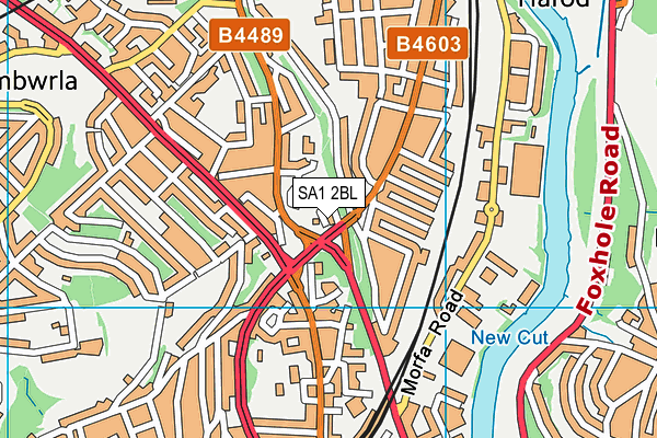 SA1 2BL map - OS VectorMap District (Ordnance Survey) SA1 2BL map - OS VectorMap District (Ordnance Survey)