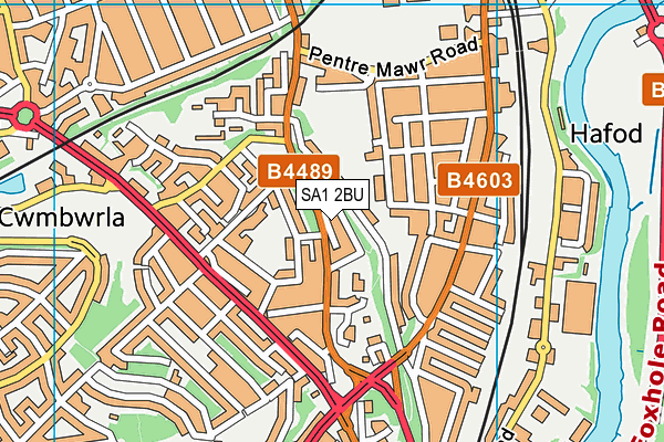 SA1 2BU map - OS VectorMap District (Ordnance Survey) SA1 2BU map - OS VectorMap District (Ordnance Survey)