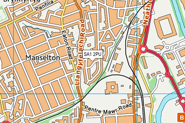 SA1 2PU map - OS VectorMap District (Ordnance Survey) SA1 2PU map - OS VectorMap District (Ordnance Survey)