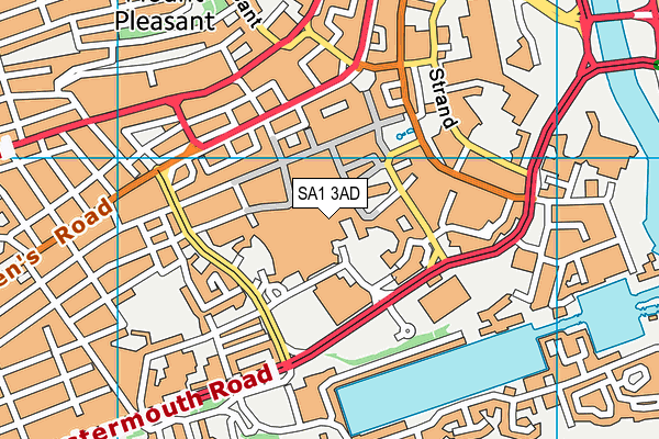SA1 3AD map - OS VectorMap District (Ordnance Survey) SA1 3AD map - OS VectorMap District (Ordnance Survey)