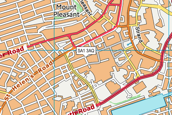 SA1 3AQ map - OS VectorMap District (Ordnance Survey)