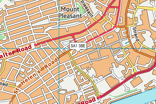 SA1 3BE map - OS VectorMap District (Ordnance Survey) SA1 3BE map - OS VectorMap District (Ordnance Survey)