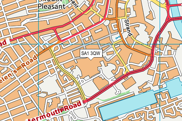 SA1 3QW map - OS VectorMap District (Ordnance Survey) SA1 3QW map - OS VectorMap District (Ordnance Survey)