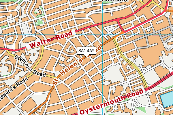 SA1 4AY map - OS VectorMap District (Ordnance Survey) SA1 4AY map - OS VectorMap District (Ordnance Survey)