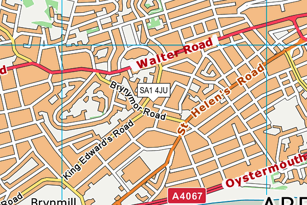 SA1 4JU map - OS VectorMap District (Ordnance Survey) SA1 4JU map - OS VectorMap District (Ordnance Survey)