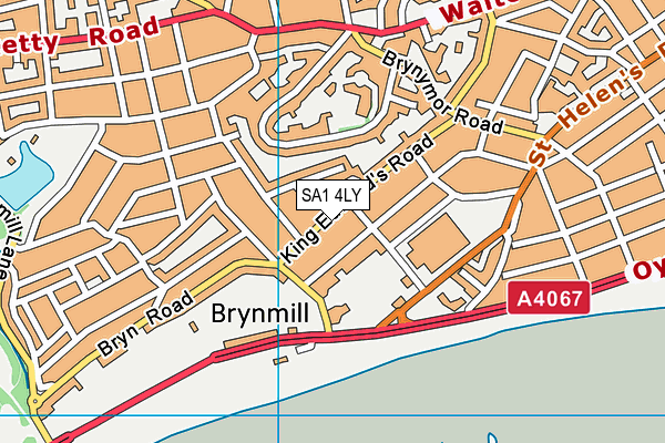 SA1 4LY map - OS VectorMap District (Ordnance Survey) SA1 4LY map - OS VectorMap District (Ordnance Survey)