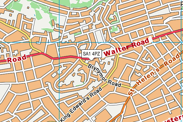 SA1 4PZ map - OS VectorMap District (Ordnance Survey) SA1 4PZ map - OS VectorMap District (Ordnance Survey)