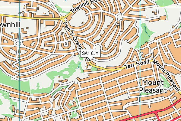 SA1 6JY map - OS VectorMap District (Ordnance Survey) SA1 6JY map - OS VectorMap District (Ordnance Survey)