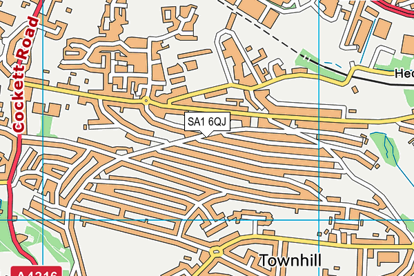 SA1 6QJ map - OS VectorMap District (Ordnance Survey) SA1 6QJ map - OS VectorMap District (Ordnance Survey)