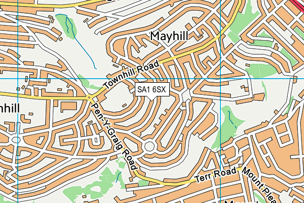 SA1 6SX map - OS VectorMap District (Ordnance Survey)