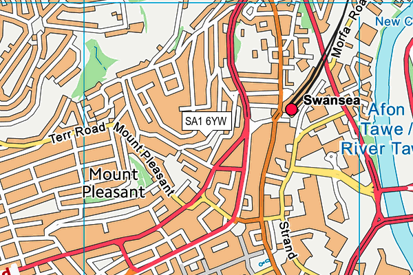 SA1 6YW map - OS VectorMap District (Ordnance Survey) SA1 6YW map - OS VectorMap District (Ordnance Survey)
