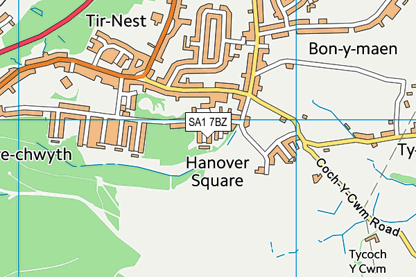SA1 7BZ map - OS VectorMap District (Ordnance Survey) SA1 7BZ map - OS VectorMap District (Ordnance Survey)