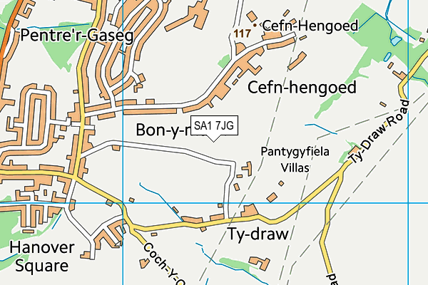 SA1 7JG map - OS VectorMap District (Ordnance Survey) SA1 7JG map - OS VectorMap District (Ordnance Survey)