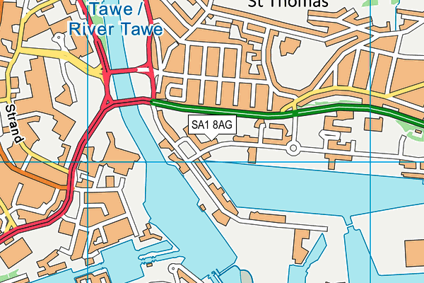SA1 8AG map - OS VectorMap District (Ordnance Survey) SA1 8AG map - OS VectorMap District (Ordnance Survey)