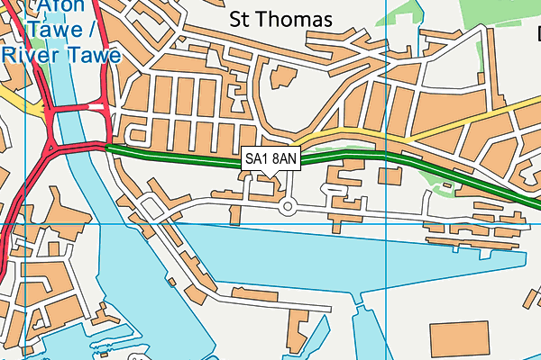 SA1 8AN map - OS VectorMap District (Ordnance Survey) SA1 8AN map - OS VectorMap District (Ordnance Survey)