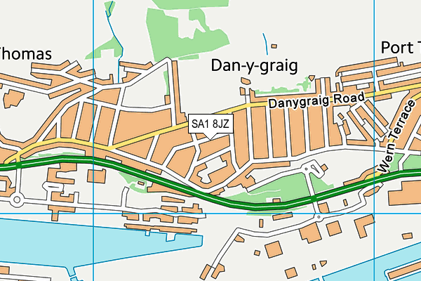 SA1 8JZ map - OS VectorMap District (Ordnance Survey) SA1 8JZ map - OS VectorMap District (Ordnance Survey)
