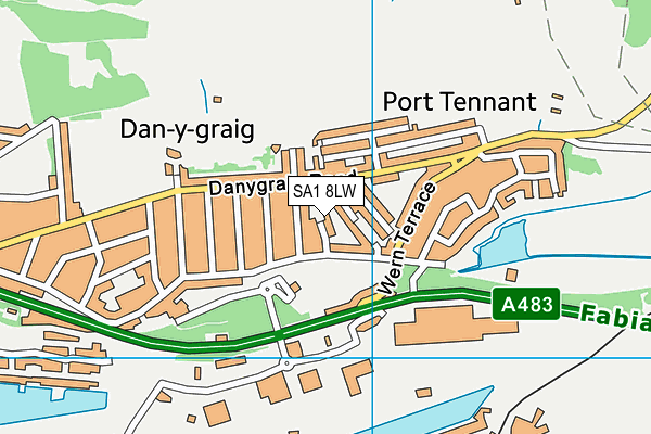SA1 8LW map - OS VectorMap District (Ordnance Survey) SA1 8LW map - OS VectorMap District (Ordnance Survey)