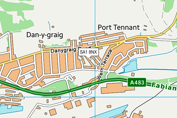 SA1 8NX map - OS VectorMap District (Ordnance Survey) SA1 8NX map - OS VectorMap District (Ordnance Survey)