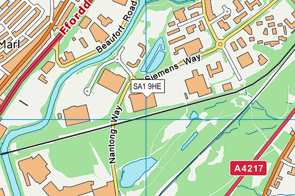 SA1 9HE map - OS VectorMap District (Ordnance Survey) SA1 9HE map - OS VectorMap District (Ordnance Survey)
