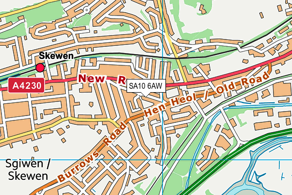 SA10 6AW map - OS VectorMap District (Ordnance Survey) SA10 6AW map - OS VectorMap District (Ordnance Survey)