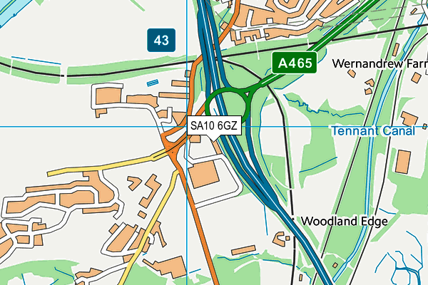 SA10 6GZ map - OS VectorMap District (Ordnance Survey) SA10 6GZ map - OS VectorMap District (Ordnance Survey)