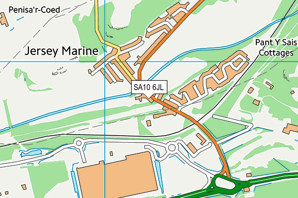 SA10 6JL map - OS VectorMap District (Ordnance Survey) SA10 6JL map - OS VectorMap District (Ordnance Survey)