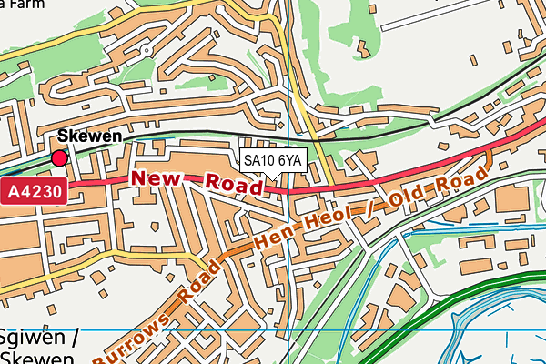 SA10 6YA map - OS VectorMap District (Ordnance Survey) SA10 6YA map - OS VectorMap District (Ordnance Survey)