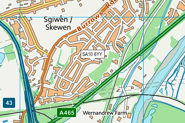 SA10 6YY map - OS VectorMap District (Ordnance Survey) SA10 6YY map - OS VectorMap District (Ordnance Survey)