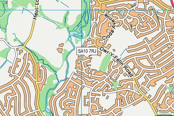 SA10 7RJ map - OS VectorMap District (Ordnance Survey) SA10 7RJ map - OS VectorMap District (Ordnance Survey)