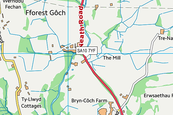 SA10 7YF map - OS VectorMap District (Ordnance Survey) SA10 7YF map - OS VectorMap District (Ordnance Survey)