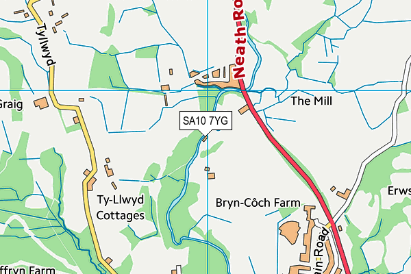 SA10 7YG map - OS VectorMap District (Ordnance Survey) SA10 7YG map - OS VectorMap District (Ordnance Survey)