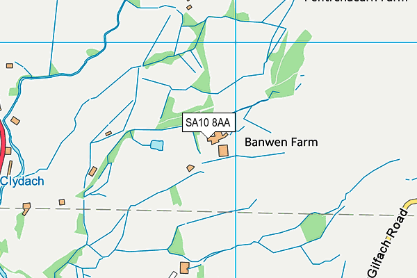 SA10 8AA map - OS VectorMap District (Ordnance Survey) SA10 8AA map - OS VectorMap District (Ordnance Survey)