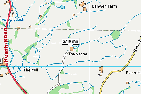SA10 8AB map - OS VectorMap District (Ordnance Survey) SA10 8AB map - OS VectorMap District (Ordnance Survey)