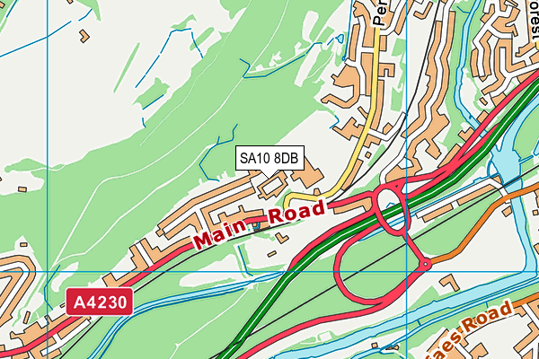 SA10 8DB map - OS VectorMap District (Ordnance Survey) SA10 8DB map - OS VectorMap District (Ordnance Survey)