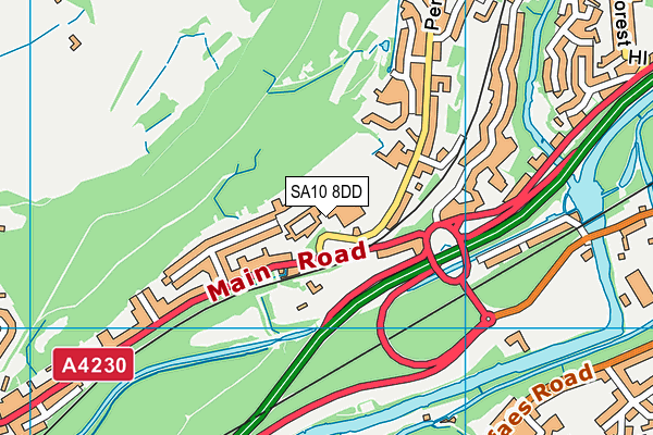 SA10 8DD map - OS VectorMap District (Ordnance Survey) SA10 8DD map - OS VectorMap District (Ordnance Survey)