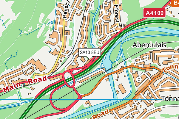 SA10 8EU map - OS VectorMap District (Ordnance Survey) SA10 8EU map - OS VectorMap District (Ordnance Survey)