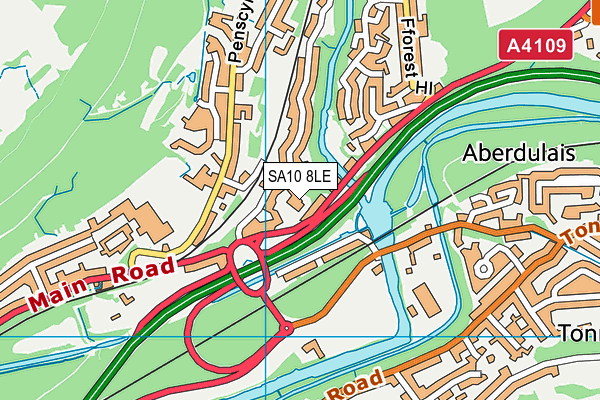 SA10 8LE map - OS VectorMap District (Ordnance Survey) SA10 8LE map - OS VectorMap District (Ordnance Survey)