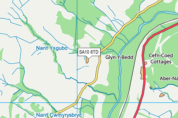 SA10 8TD map - OS VectorMap District (Ordnance Survey) SA10 8TD map - OS VectorMap District (Ordnance Survey)