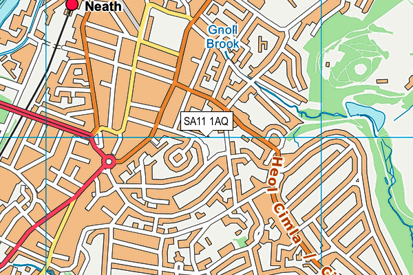 SA11 1AQ map - OS VectorMap District (Ordnance Survey) SA11 1AQ map - OS VectorMap District (Ordnance Survey)