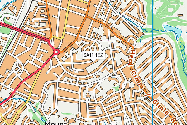 SA11 1EZ map - OS VectorMap District (Ordnance Survey)