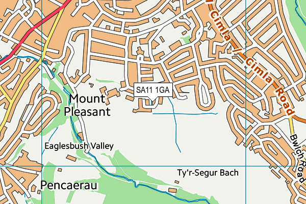 SA11 1GA map - OS VectorMap District (Ordnance Survey) SA11 1GA map - OS VectorMap District (Ordnance Survey)