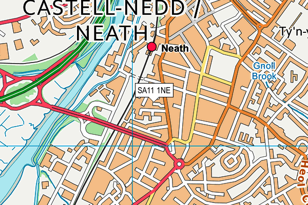 SA11 1NE map - OS VectorMap District (Ordnance Survey) SA11 1NE map - OS VectorMap District (Ordnance Survey)
