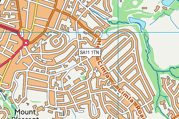 SA11 1TN map - OS VectorMap District (Ordnance Survey) SA11 1TN map - OS VectorMap District (Ordnance Survey)