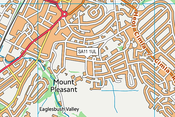 SA11 1UL map - OS VectorMap District (Ordnance Survey) SA11 1UL map - OS VectorMap District (Ordnance Survey)