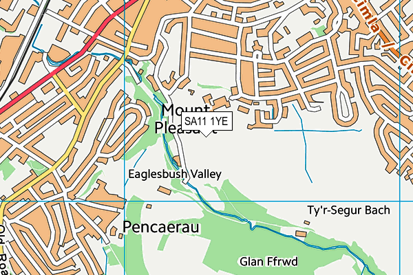 SA11 1YE map - OS VectorMap District (Ordnance Survey) SA11 1YE map - OS VectorMap District (Ordnance Survey)