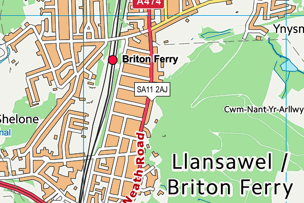 SA11 2AJ map - OS VectorMap District (Ordnance Survey)
