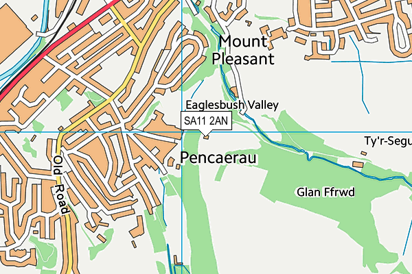 SA11 2AN map - OS VectorMap District (Ordnance Survey) SA11 2AN map - OS VectorMap District (Ordnance Survey)