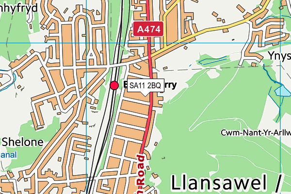SA11 2BQ map - OS VectorMap District (Ordnance Survey) SA11 2BQ map - OS VectorMap District (Ordnance Survey)