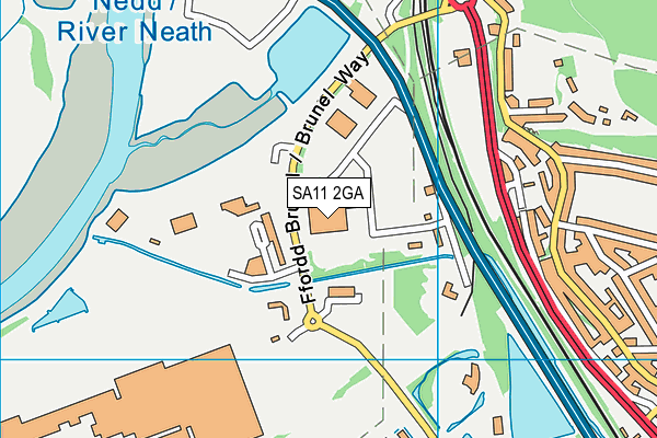 SA11 2GA map - OS VectorMap District (Ordnance Survey) SA11 2GA map - OS VectorMap District (Ordnance Survey)